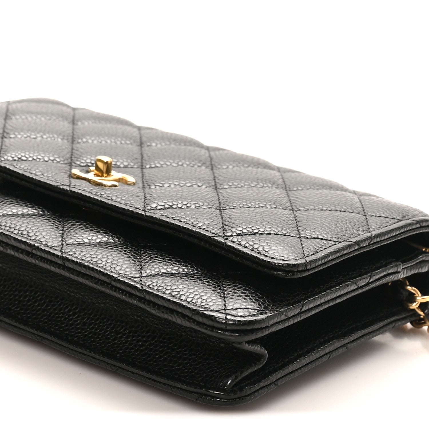 Chanel Caviar Quilted CC Turnlock Wallet On Chain WOC Black 11 of 12