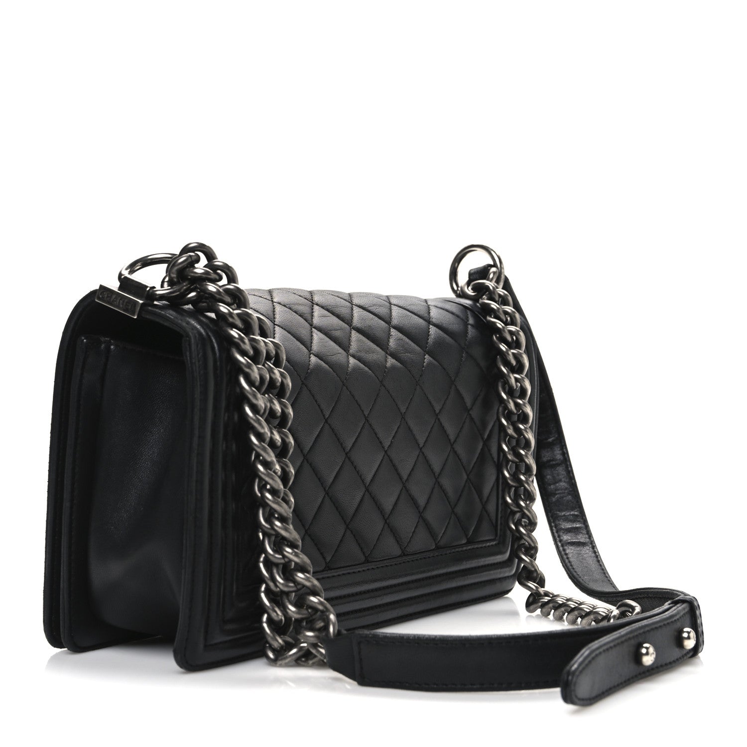 Chanel Lambskin Quilted Medium Boy Flap Black 3 of 11
