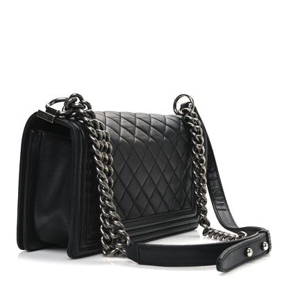 Chanel Lambskin Quilted Medium Boy Flap Black 3 of 11