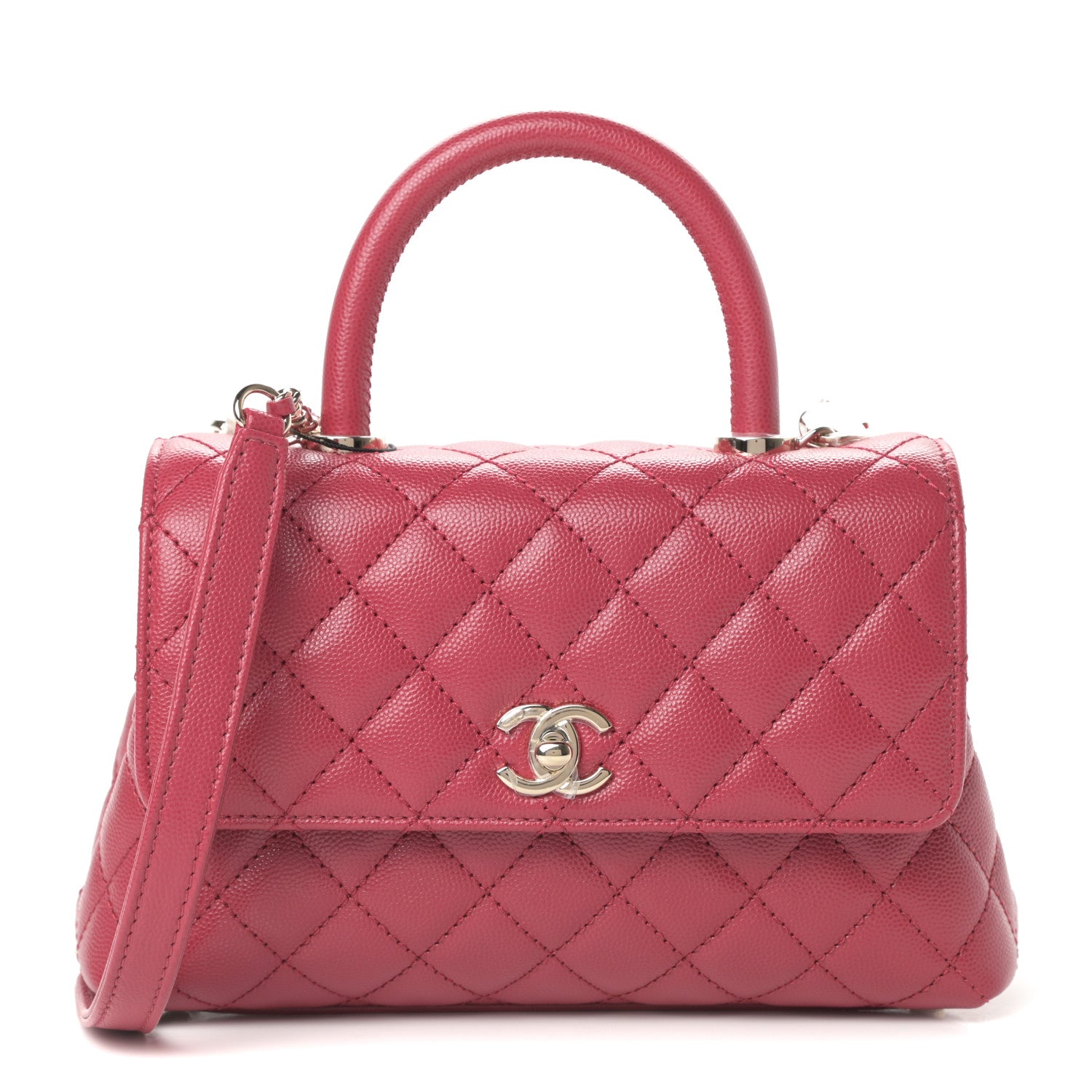 Chanel Caviar Quilted Mini Coco Handle Flap Dark Pink 1 of 11