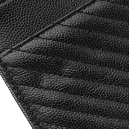 Chanel Caviar Chevron Quilted Wallet On Chain WOC Black 11 of 11