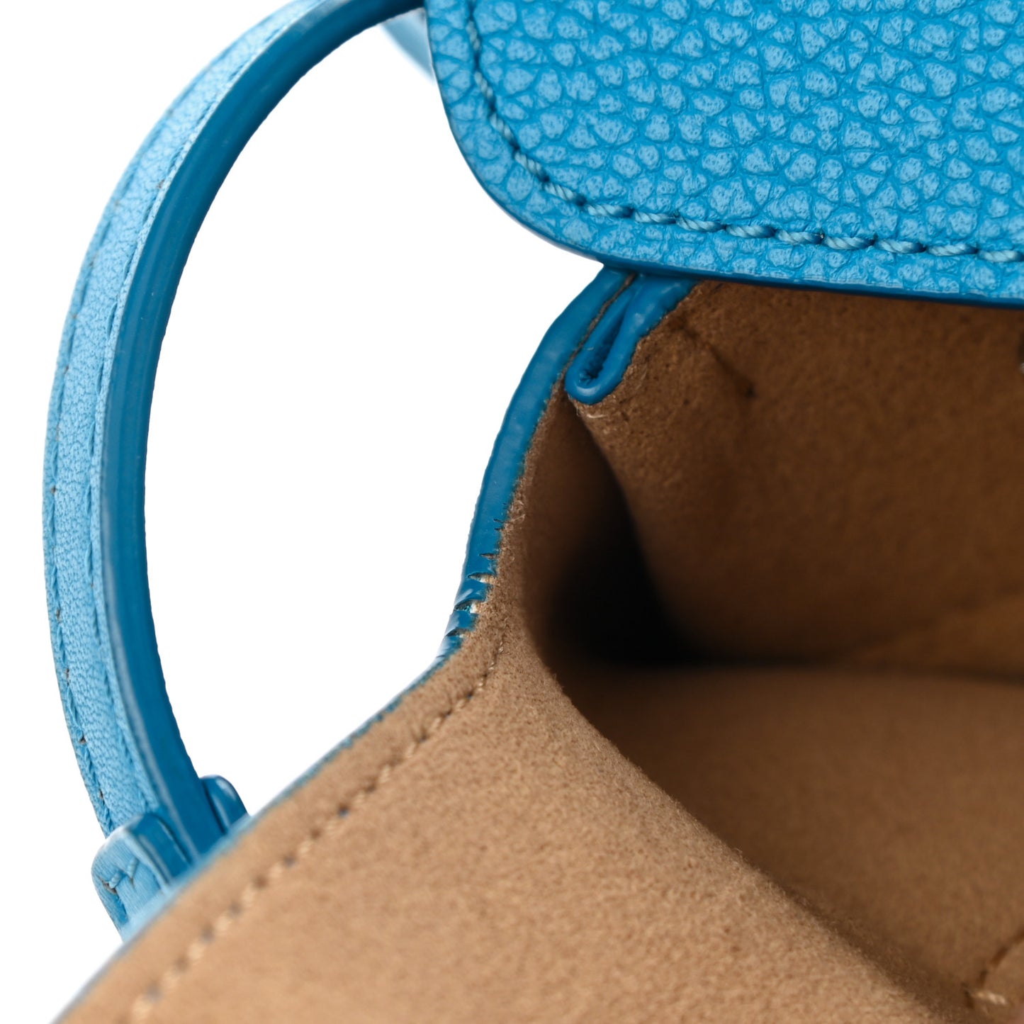 Grained Calfskin Mini Milla Tote Tile Blue