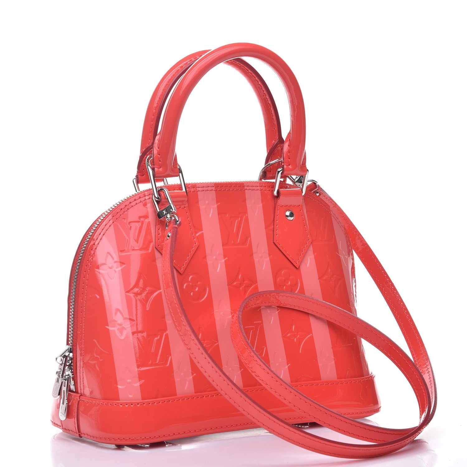 Louis Vuitton Vernis Rayures Alma BB Poppy 4 of 8
