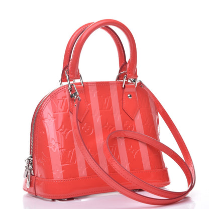 Louis Vuitton Vernis Rayures Alma BB Poppy 4 of 8