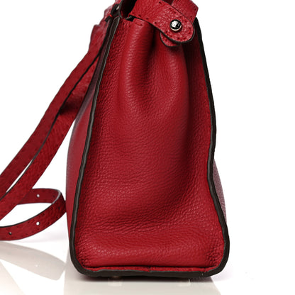 Fendi Cuoio Romano Selleria Bi-Color Medium Peekaboo Iconic Satchel Rosso Latte 16 of 18