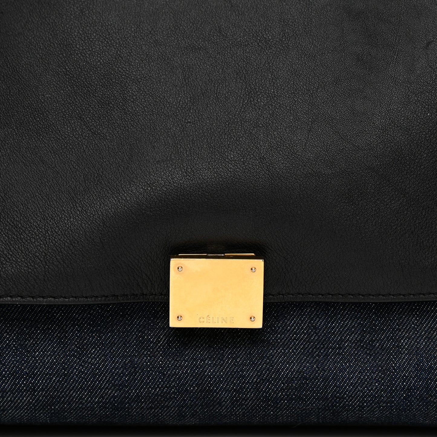Smooth Calfskin Denim Medium Trapeze Blue