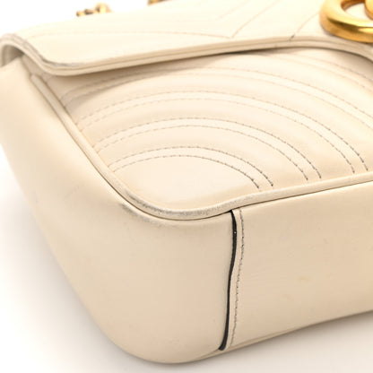 Gucci Calfskin Matelasse Small GG Marmont Shoulder Bag White 16 of 21