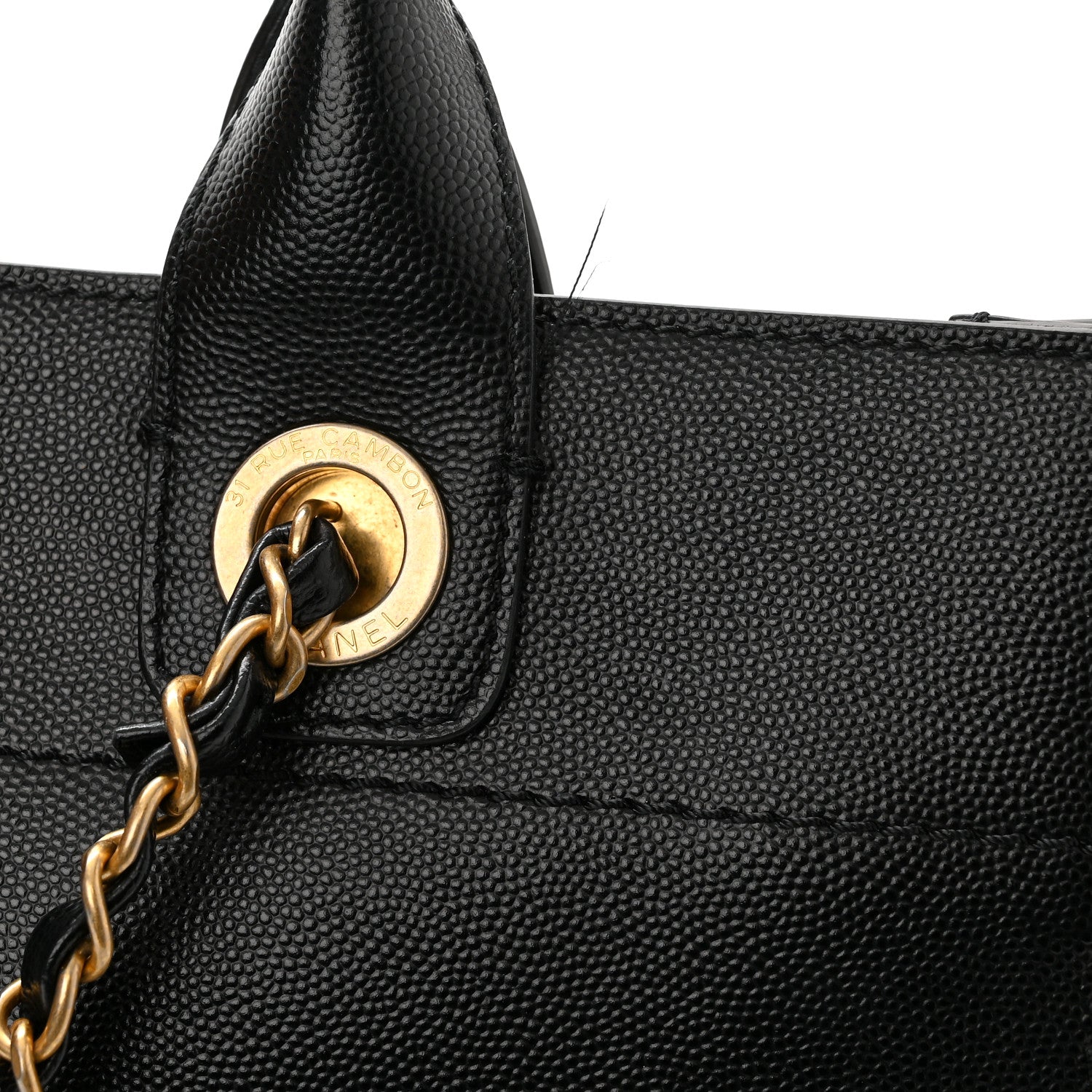 Chanel Caviar Small Studded Deauville Tote Black 10 of 10
