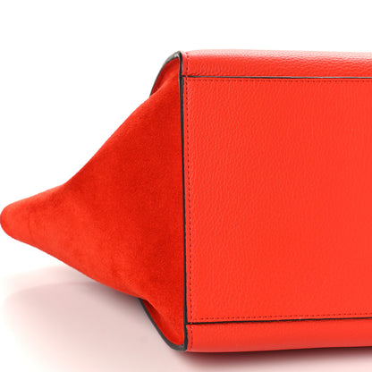 Celine Drummed Calfskin Suede Medium Trapeze Coquelicot 7 of 9