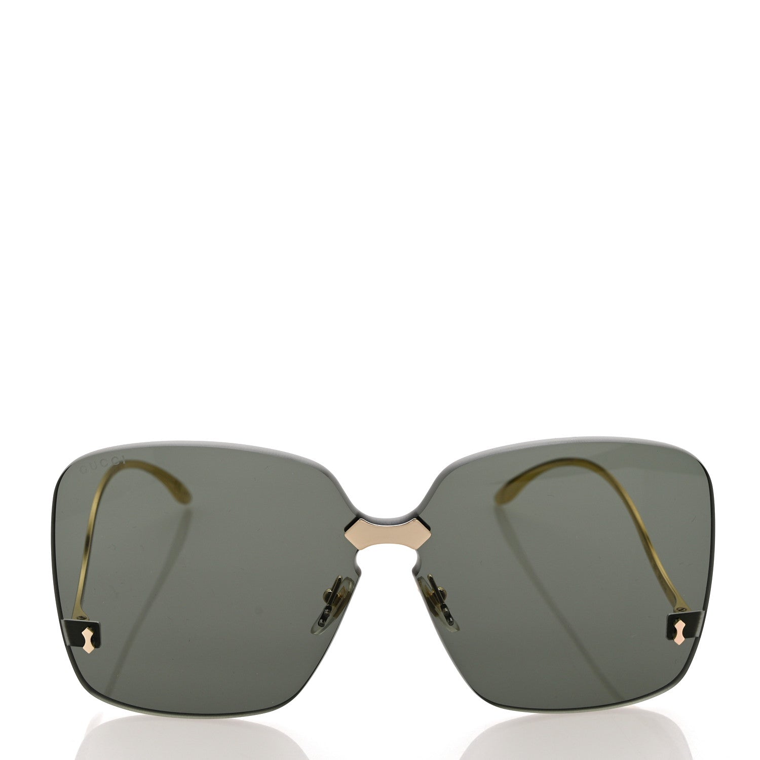 Gucci Metal Rimless Sunglasses GG0352S Gold 2 of 9