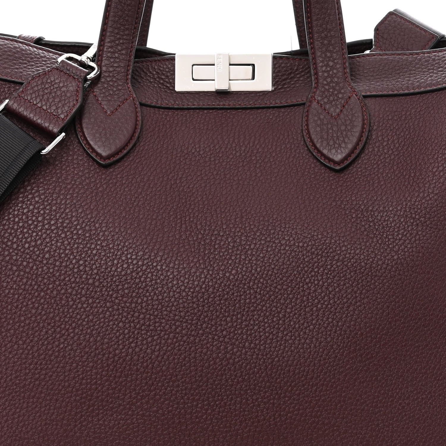Fendi Cuoio Romano Peekaboo I SEE U Forty8 Satchel Granata 10 of 12