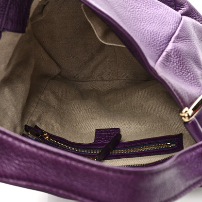 Gucci Pebbled Calfskin Shoulder Bag Purple 5 of 9