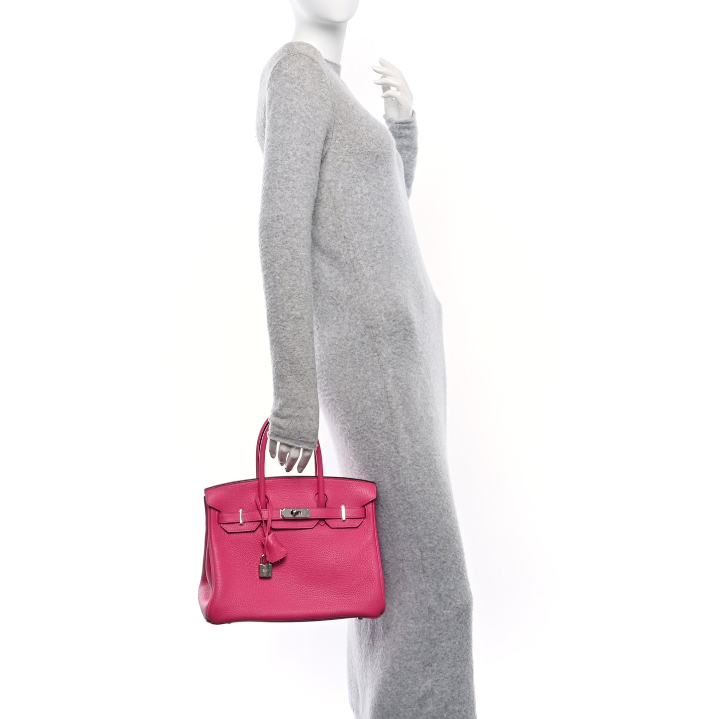 Taurillon Clemence Birkin 30 Rose Shocking