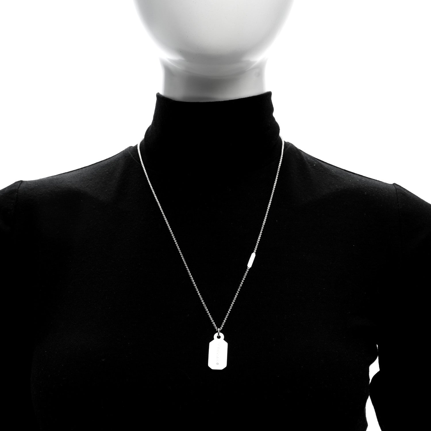 Tiffany Sterling Silver Diamond Price Tag Pendant Necklace 2 of 6