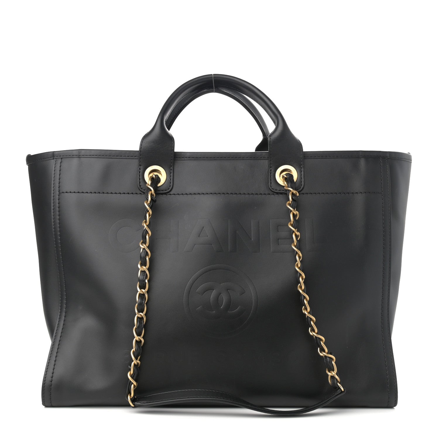 Chanel Calfskin Medium Deauville Tote Black 1 of 11
