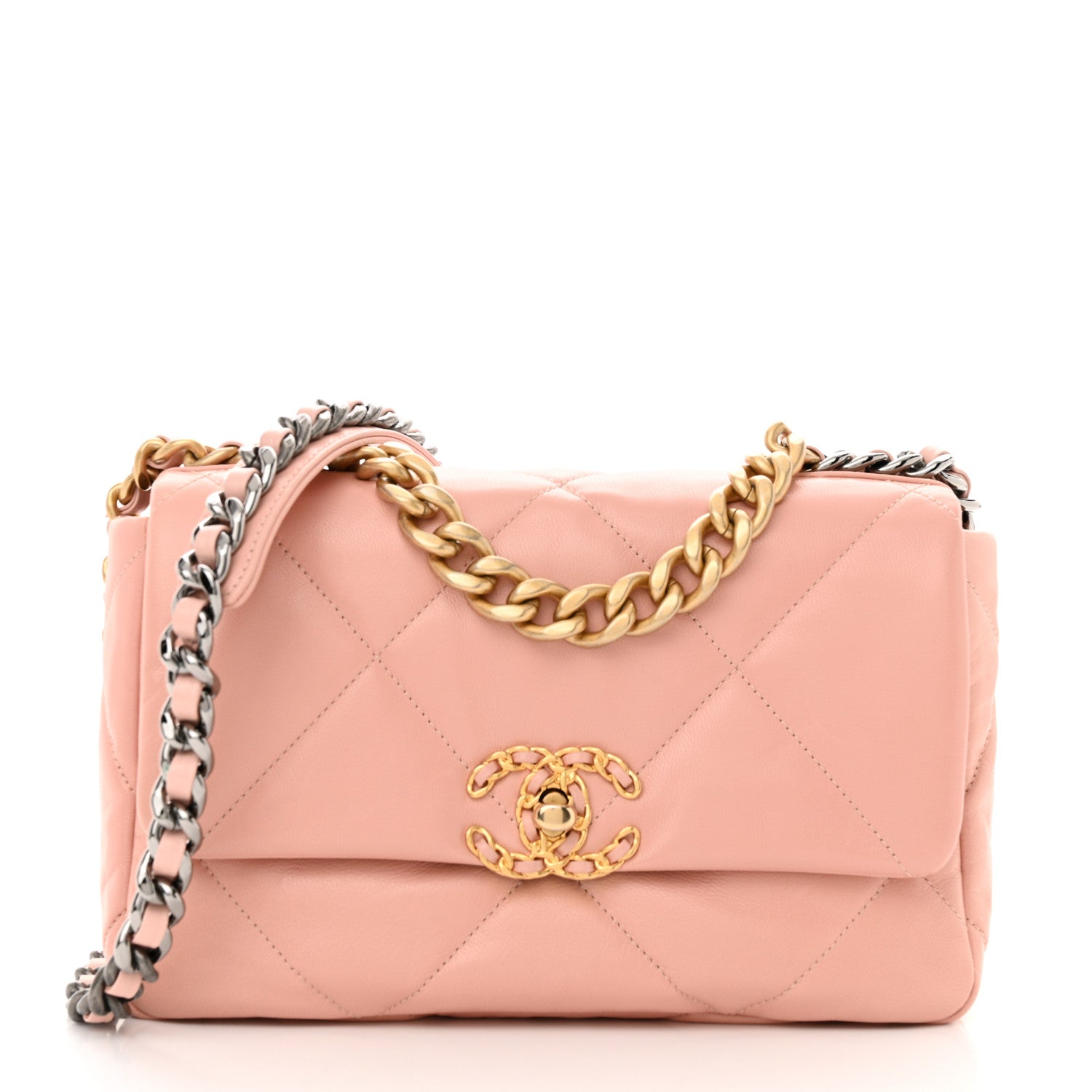 Chanel Goatskin Quilted Medium Chanel 19 Flap Light Pink 1 of 11