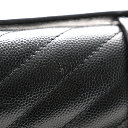 Saint Laurent Grain De Poudre Textured Mixed Matelasse Triquilt Medium Monogram Satchel Black 14 of 14