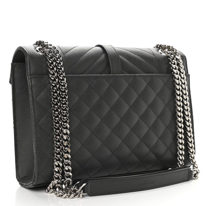 Saint Laurent Grain De Poudre Textured Mixed Matelasse Triquilt Medium Monogram Asphalt 2 of 7