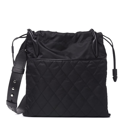 Prada Tessuto Nylon Ricamo Small Drawstring Bag Black 1 of 8