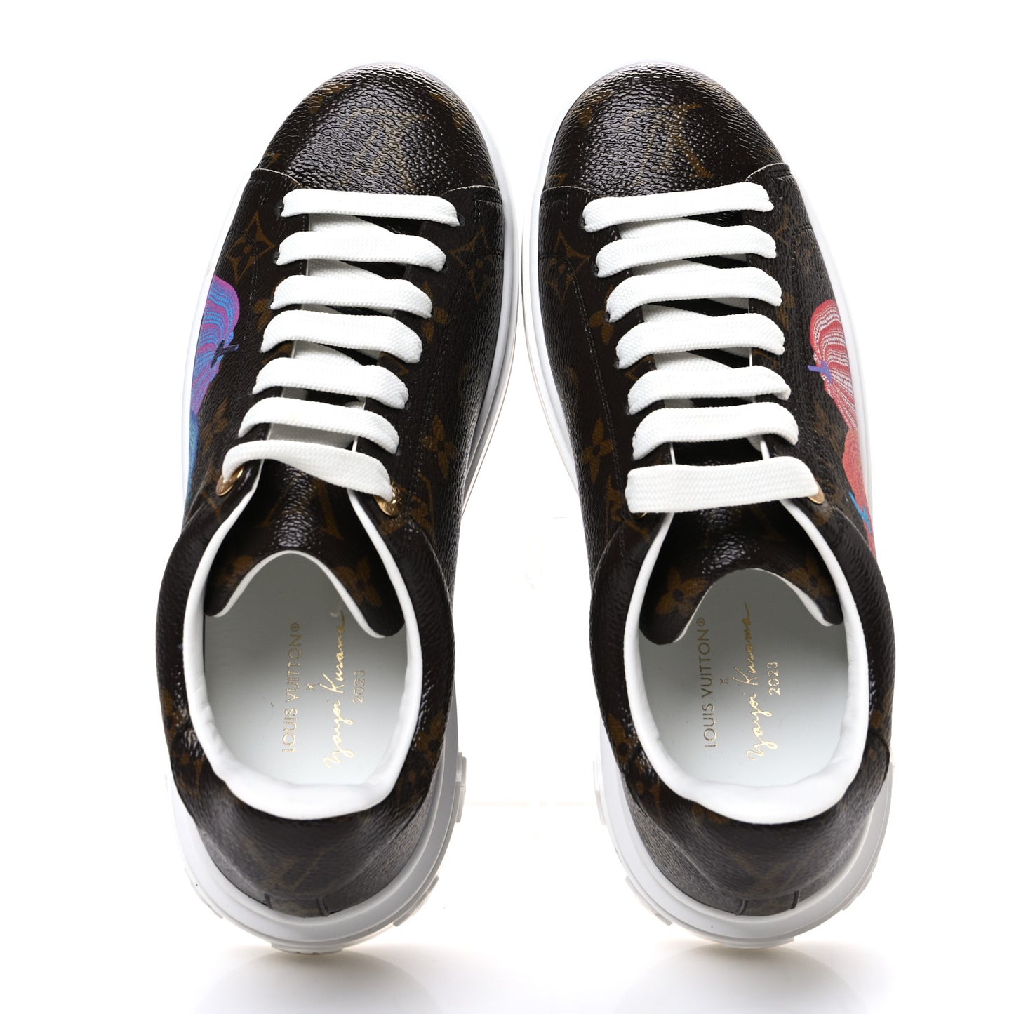 LV X YK Monogram Pumpkin Time Out Sneakers 35.5