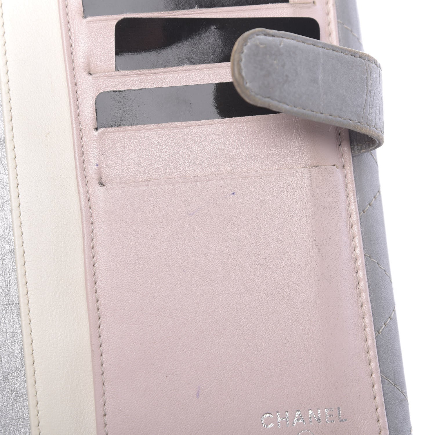 Chanel Aged Metallic Calfskin Large Palette Flap Wallet Silver 13 of 14