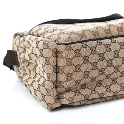 Gucci Monogram Natural Pigskin Large Diaper Bag Beige Ebony Cocoa Dark Chocolate 8 of 9