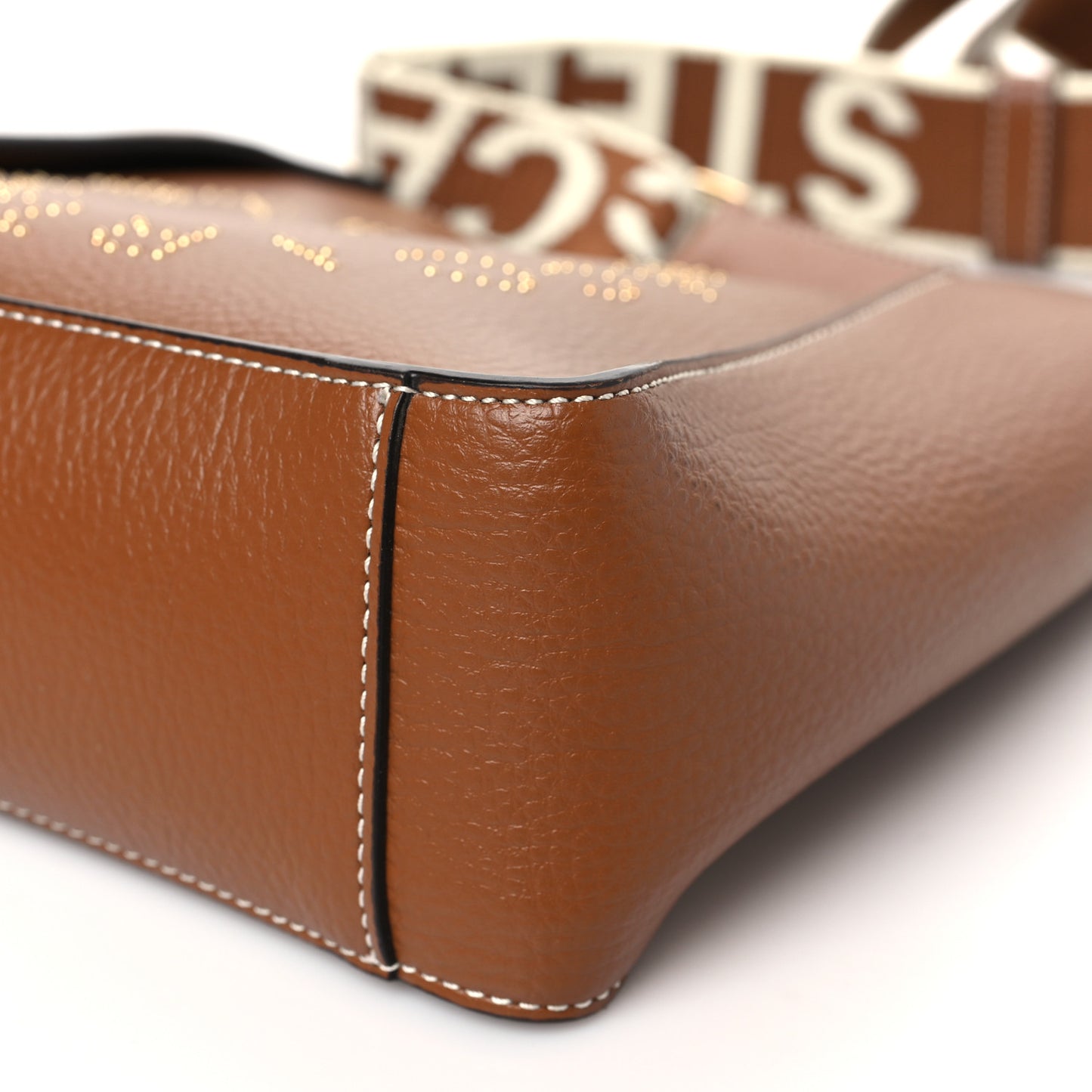 Grainy Alter Mat Studded Logo Mini Crossbody Pecan