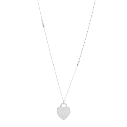 Tiffany Sterling Silver Zodiac Pisces Heart Tag Pendant Necklace 1 of 6