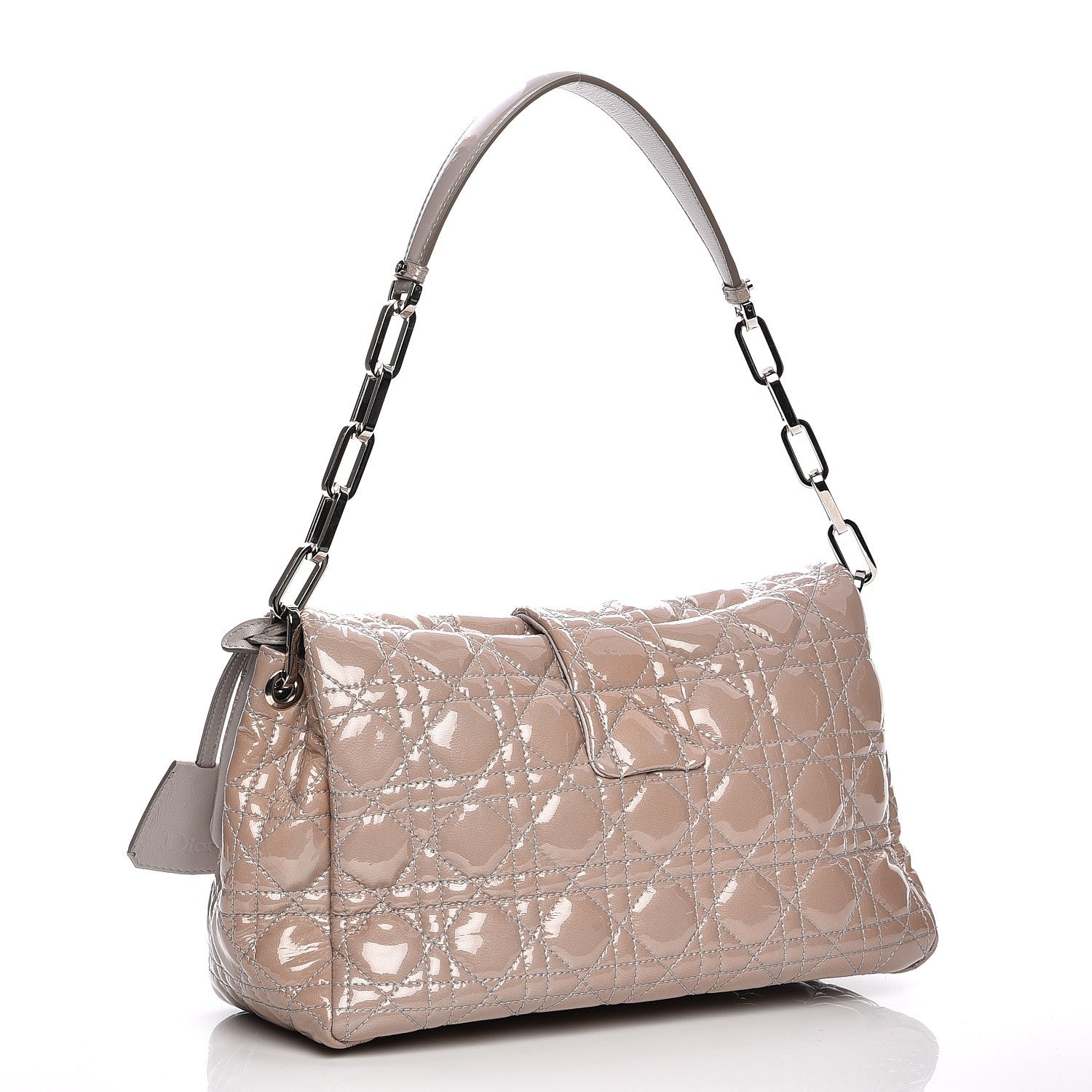 Christian Dior Patent Cannage New Lock Flap Grey 3 of 7