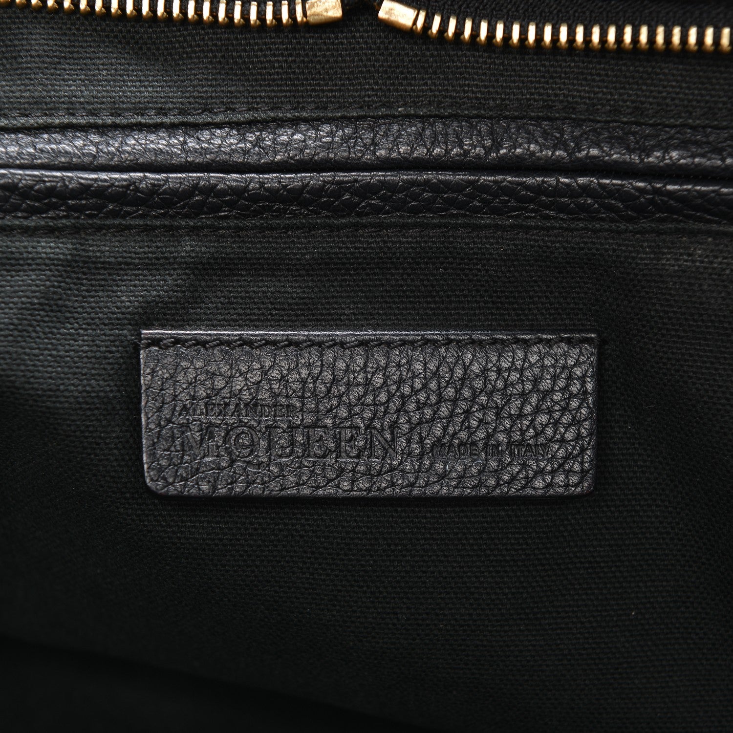 Alexander McQueen Pebbled Calfskin Large Skull Padlock Zip Around Tote Black 6 of 12