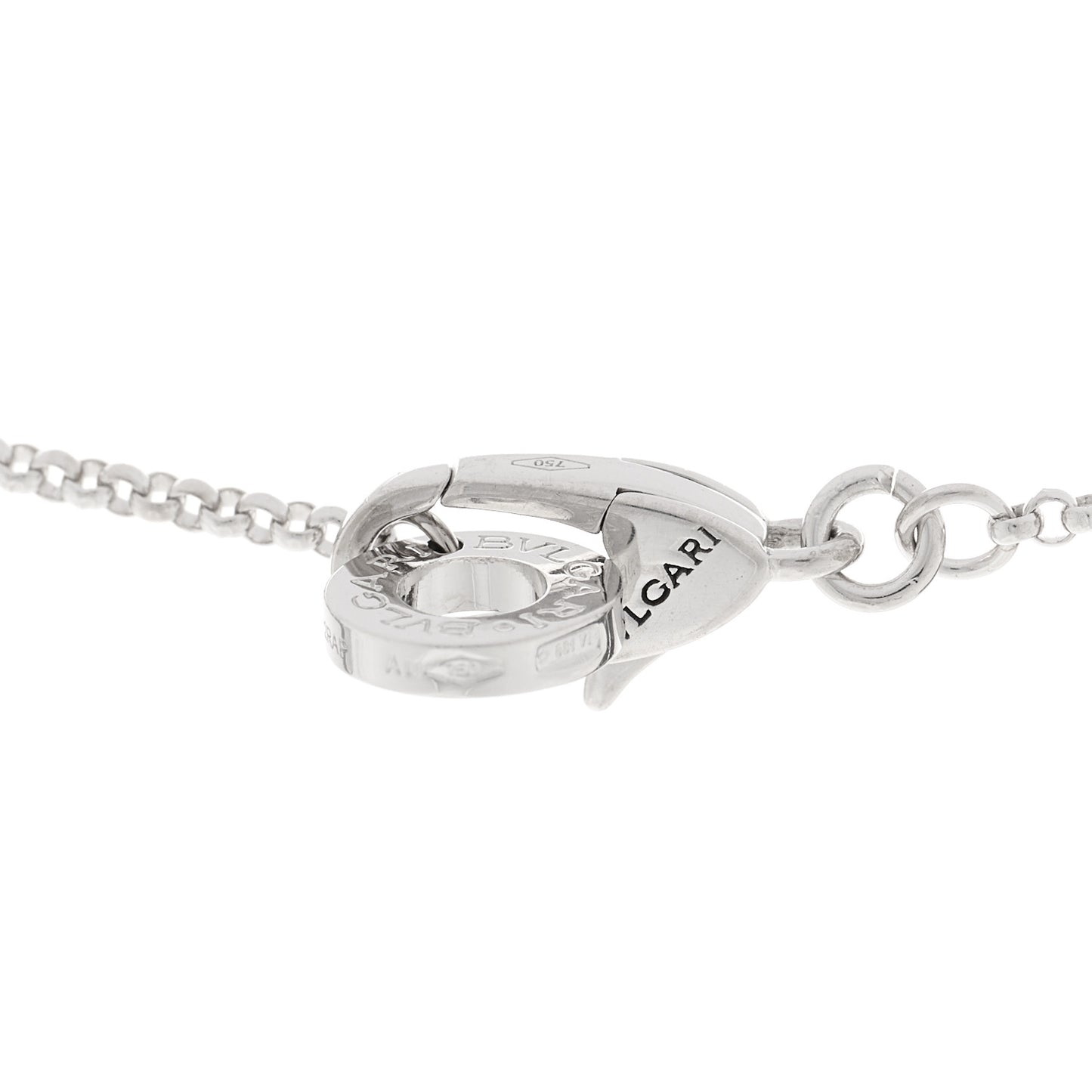 18K White Gold Diamond Small B.Zero1 Pave Pendant Necklace