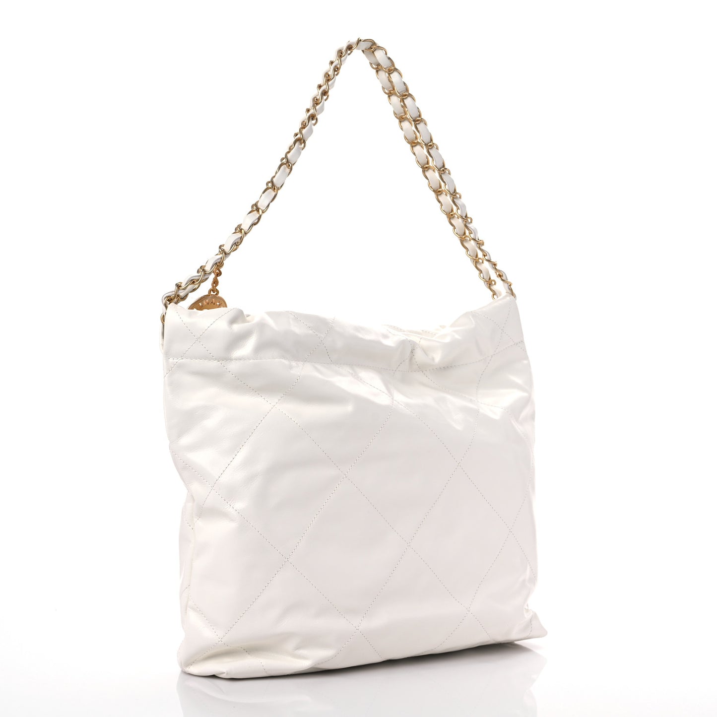 Calfskin Quilted Small Chanel 22 White