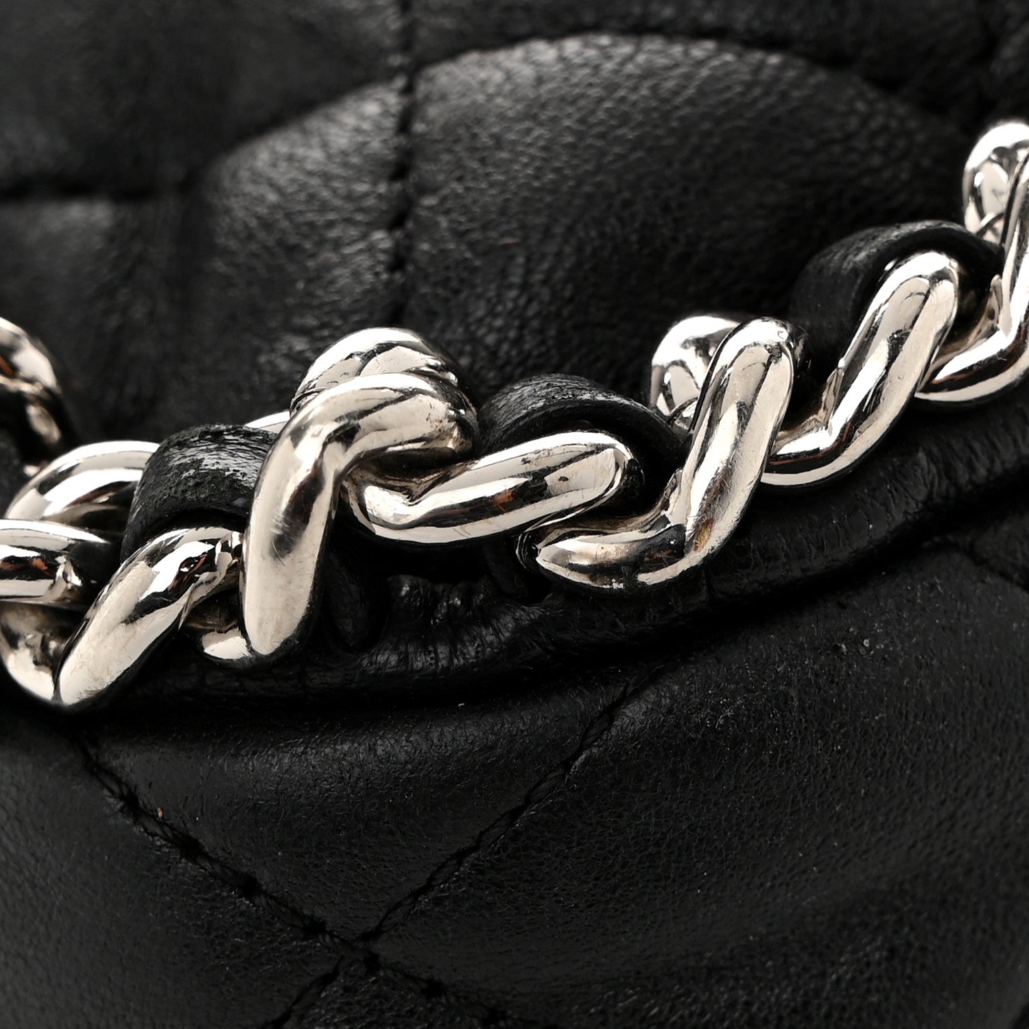 Chanel Washed Lambskin Quilted Maxi Chain Around Flap Black 11 of 11