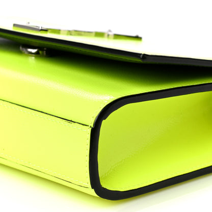 Saint Laurent Patent Grain de Poudre Small Monogram Kate Satchel Neon Yellow 10 of 14