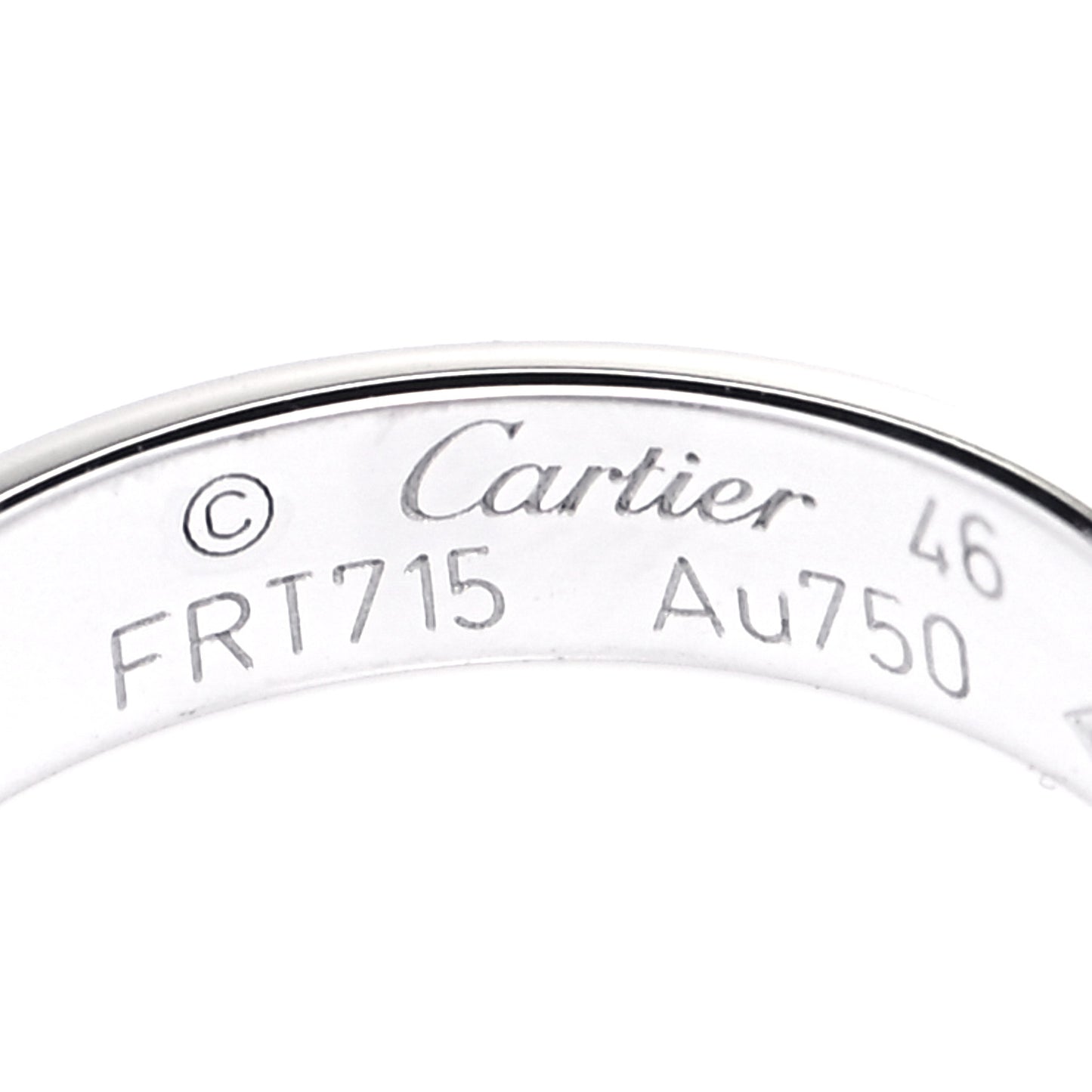 18K White Gold 3.5mm LOVE Wedding Band Ring 46 3.75