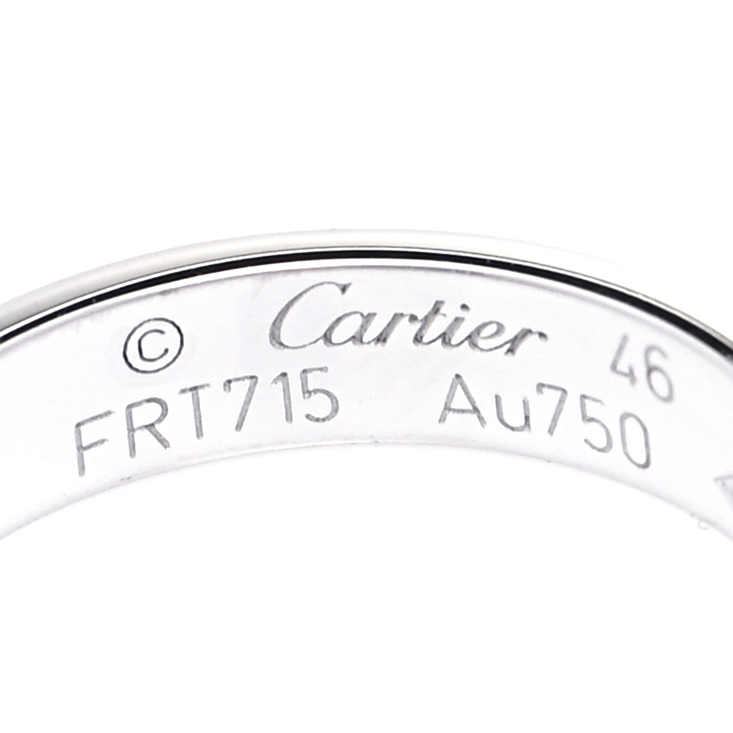 Cartier 18K White Gold 3.5mm LOVE Wedding Band Ring 46 3.75 4 of 4