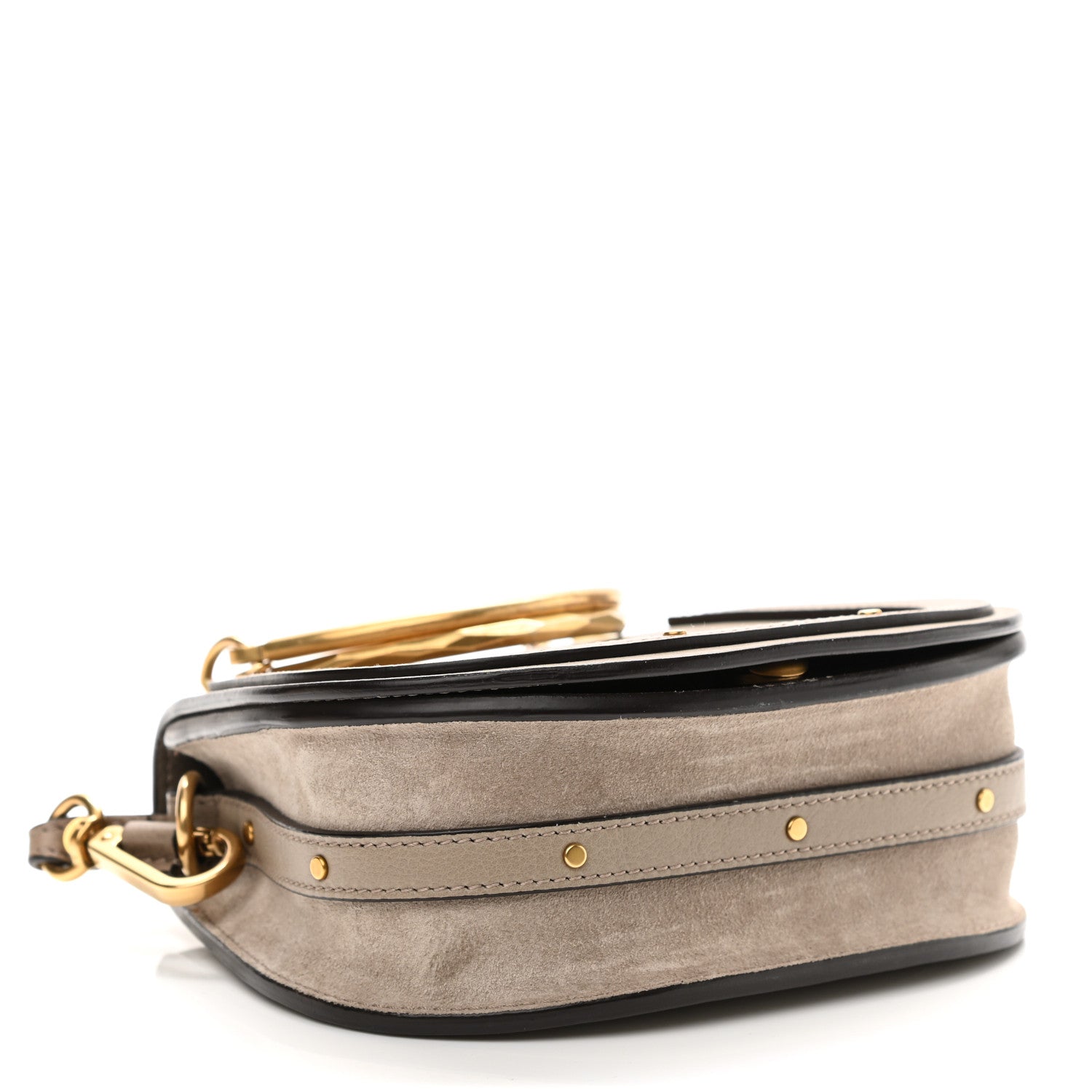 Chloe Calfskin Suede Small Nile Bracelet Bag Motty Grey 4 of 11