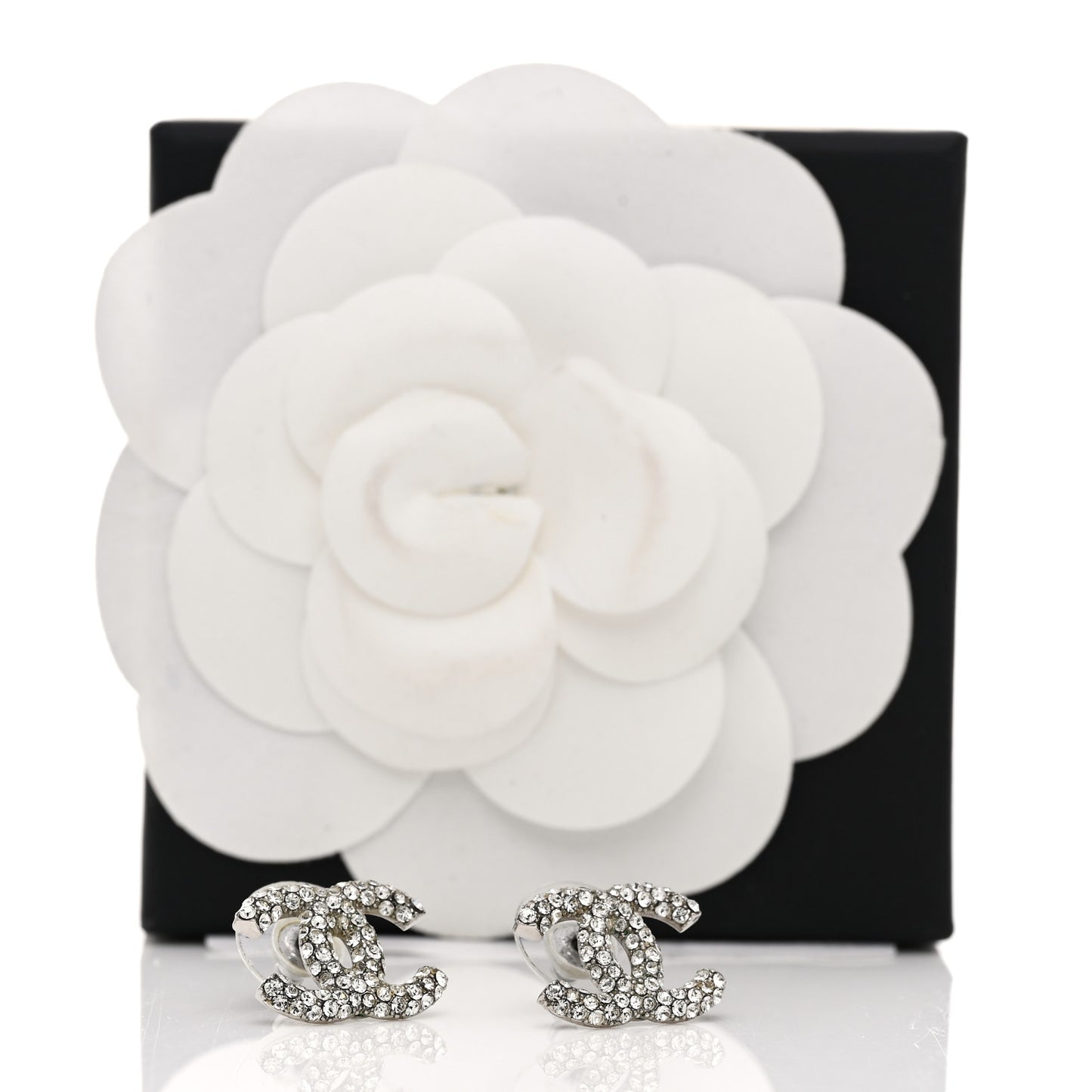 Crystal CC Earrings Silver