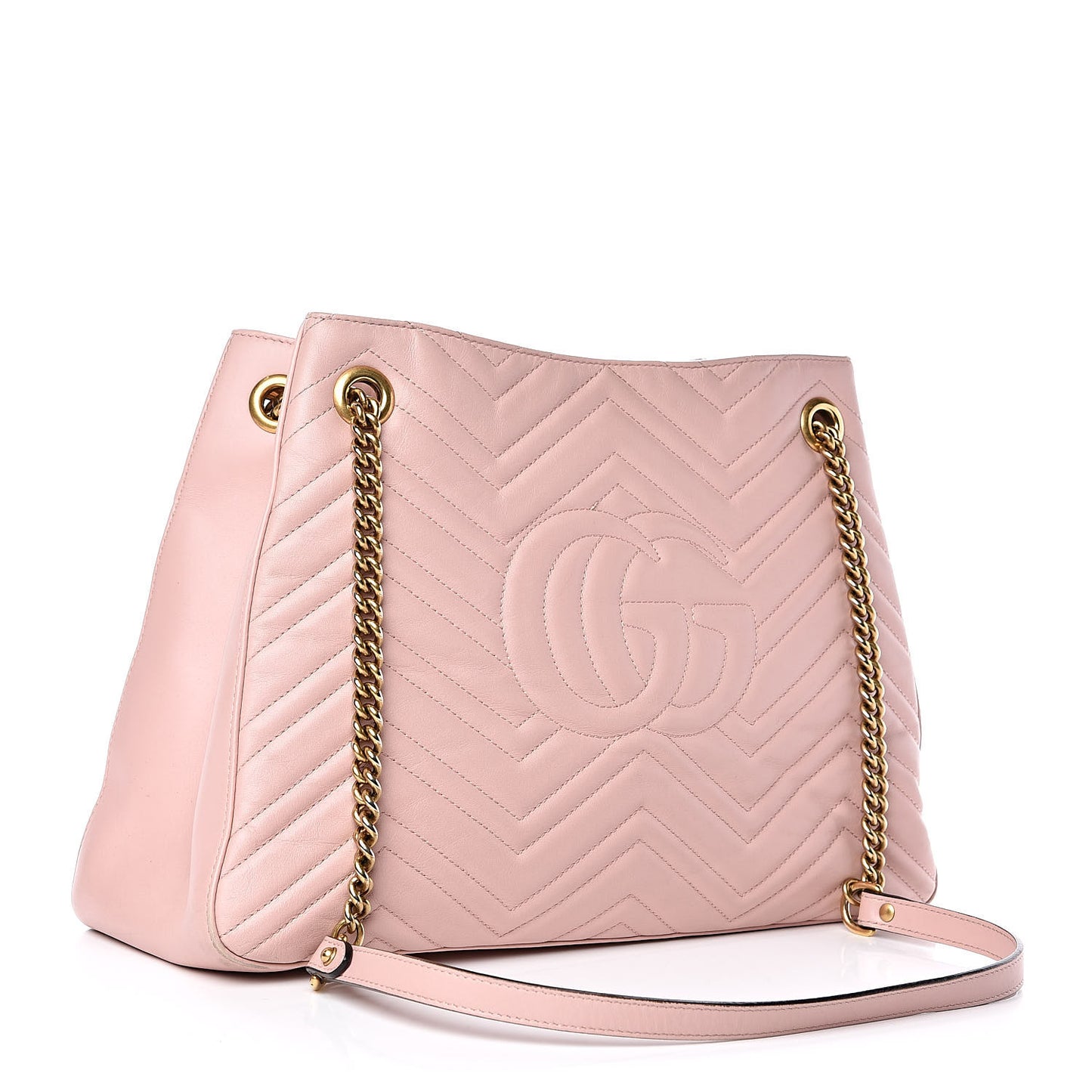 Calfskin Matelasse Medium GG Marmont Shoulder Tote Bag Perfect Pink