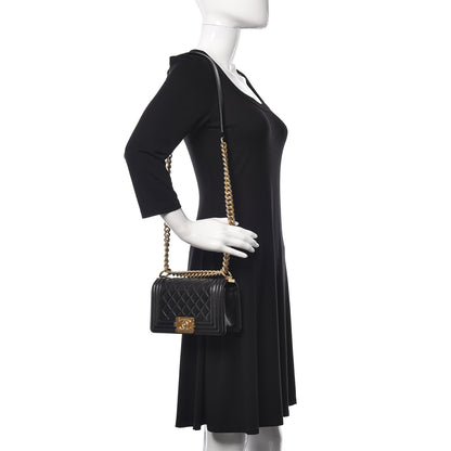 Chanel Lambskin Quilted Small Boy Flap Black 2 of 16