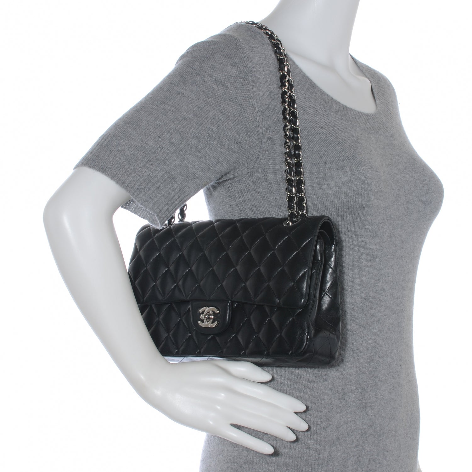 Chanel Lambskin Medium Double Flap Black 2 of 9