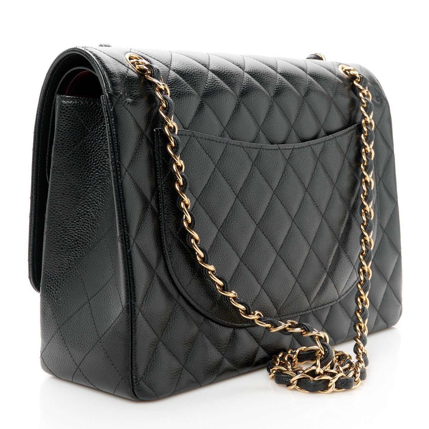 Caviar Quilted Maxi Double Flap Black