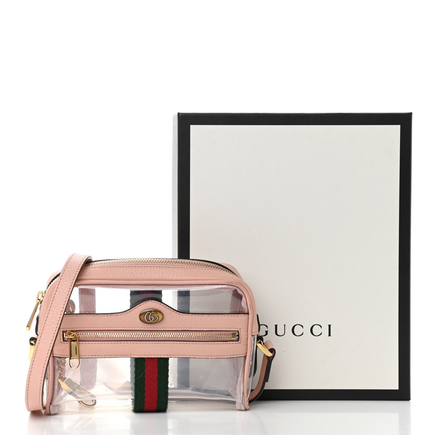 Gucci Vinyl Web Mini Ophidia Transparent Shoulder Bag Perfect Pink 11 of 11