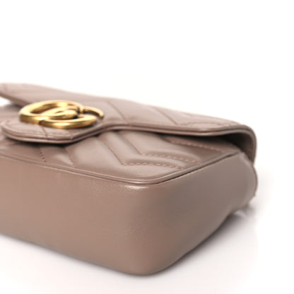 Gucci Calfskin Matelasse Super Mini GG Marmont Shoulder Bag Porcelain Rose 10 of 10