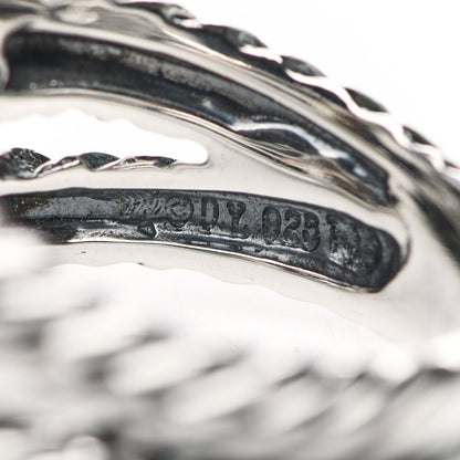 David Yurman Sterling Silver Diamond Prasiolite 11mm Albion Ring 52 6 5 of 5