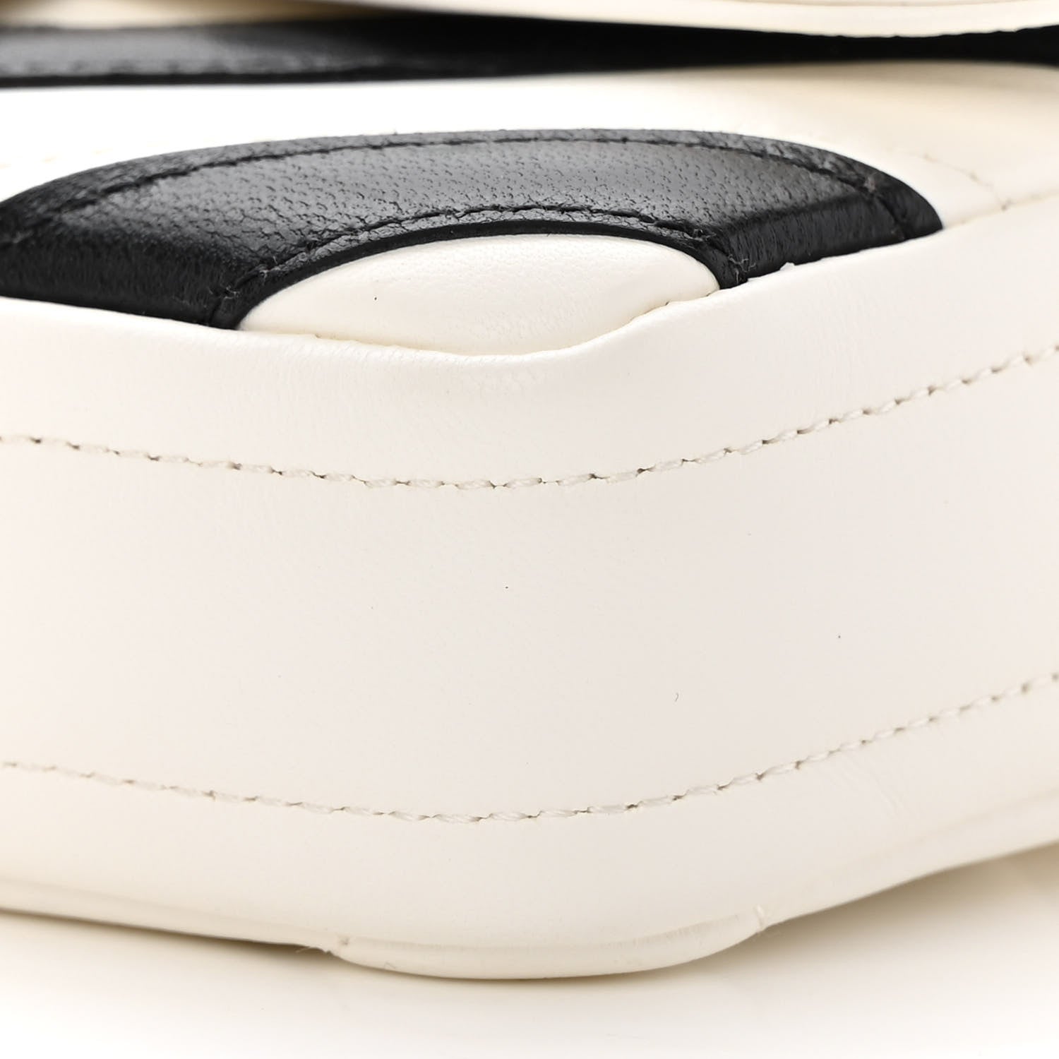 Chanel Lambskin Chevron Stitched Flap White Black 9 of 14