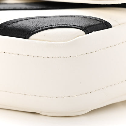 Chanel Lambskin Chevron Stitched Flap White Black 9 of 14