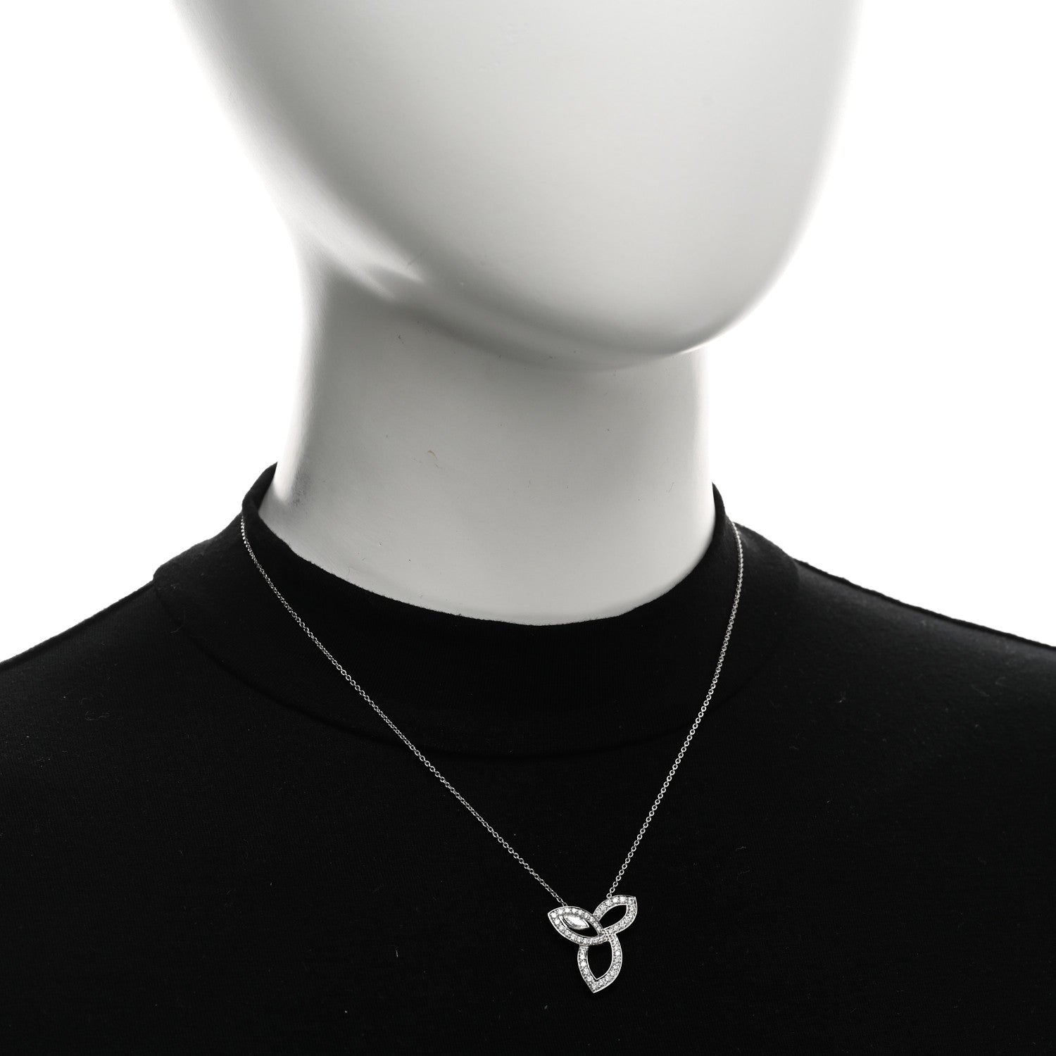 Harry Winston Platinum Diamond Lily Cluster Pendant Necklace 2 of 4