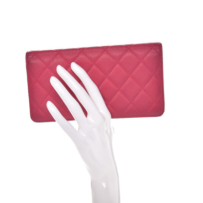Chanel Iridescent Caviar Quilted Yen Wallet Pink 2 of 17