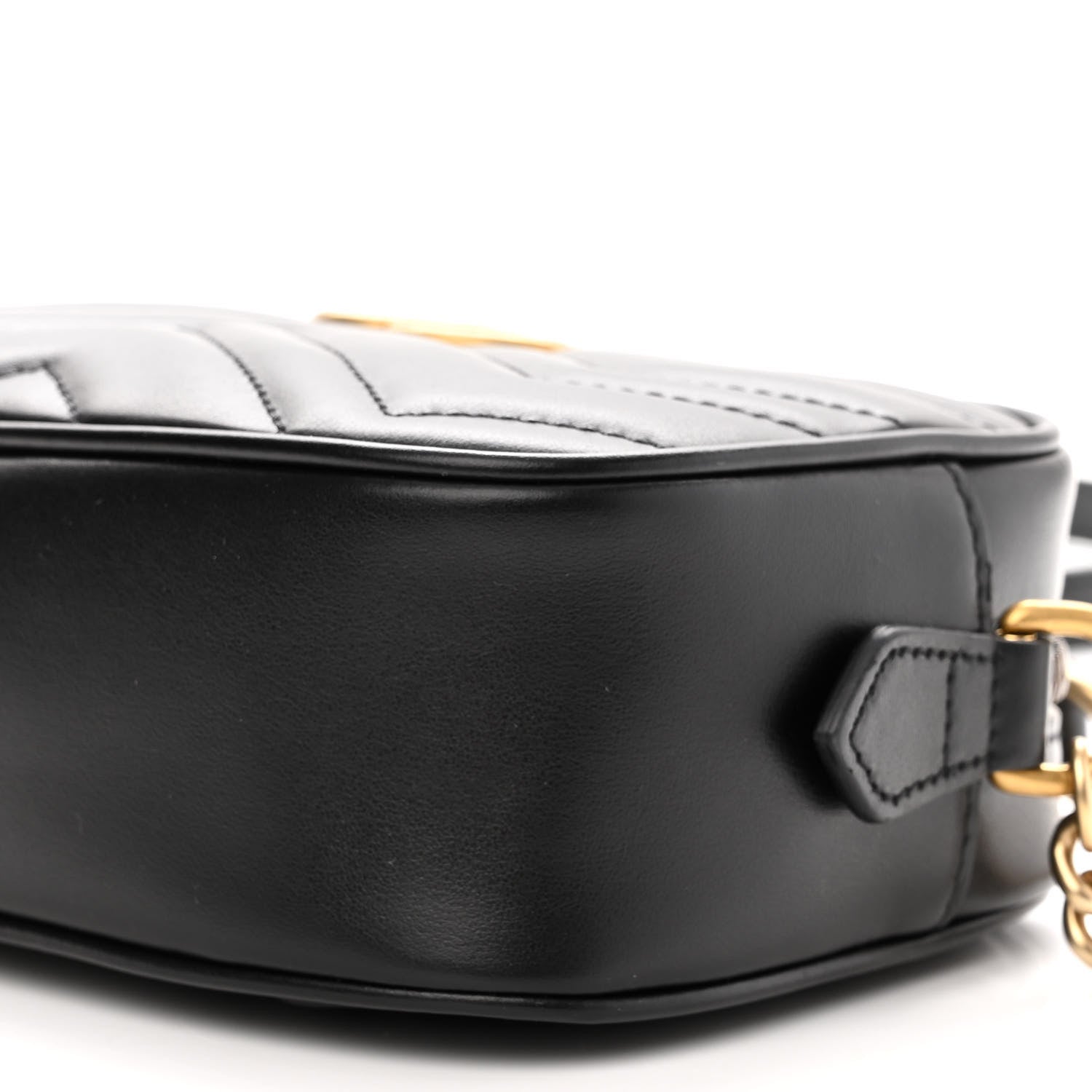 Gucci Calfskin Matelasse Mini GG Marmont Chain Shoulder Bag Black 10 of 10